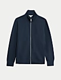 Cotton Rich Zip Up Funnel Neck Jacket