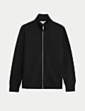 Cotton Rich Zip Up Funnel Neck Jacket