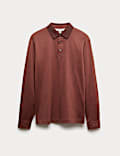 Polo 100 % coton texturé à manches longues