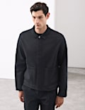 Cotton Rich Zip Up Overshirt