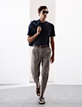Linen Blend Crew Neck T-Shirt