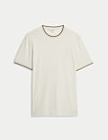 Linen Blend Crew Neck T-Shirt