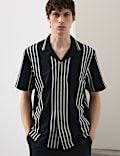 Pure Cotton Textured Revere Polo Shirt