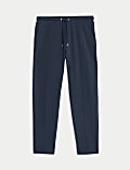 Pantalon de jogging droit en coton à motif nervuré