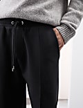 Pantalon de jogging droit en coton à motif nervuré