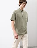Pure Cotton Textured Polo Shirt
