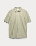 Pure Cotton Textured Polo Shirt