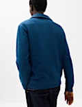 Cotton Rich Textured Half Zip Jumper