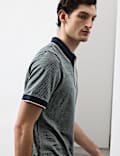 Pure Supima&reg; CottonJacquard Zip Up Polo Shirt