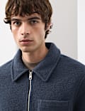 Wool Blend Zip up Fleece Jacket