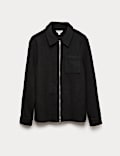 Wool Blend Zip up Fleece Jacket