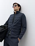 Padded Hyrid Zip Up Shacket with Wool
