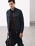Reißverschlussjacke mit hohem Baumwollanteil und Taschen