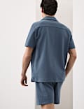 Regular Fit Cotton Blend Textured Shirt