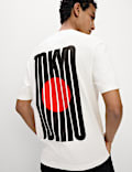T-shirt 100 % coton à imprimé Tokyo