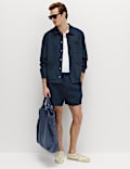 Cotton Blend Pique Overshirt