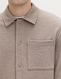 Cotton Blend Pique Overshirt