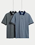 2pk Cotton Rich Tipped Polo Shirts
