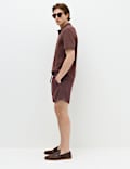 Cotton Rich Notch Neck Boucle Polo Shirt