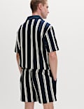 Cotton Rich Striped Seersucker Polo Shirt