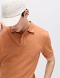 Polo de punto texturizado de algod&oacute;n