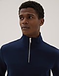 Cotton Blend Half Zip Sweatshirt