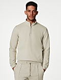 Cotton Blend Half Zip Sweatshirt