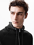 Sudadera con capucha con media cremallera con algodón