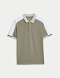 Cotton Blend Micro Pique Polo Shirt