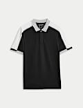 Cotton Blend Micro Pique Polo Shirt