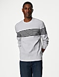 Sweat 100&nbsp;% coton à rayures gaufrées