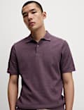 Pure Cotton Textured Polo Shirt