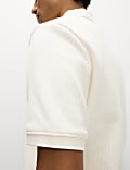 Pure Cotton Textured Polo Shirt