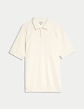 Pure Cotton Textured Polo Shirt