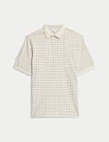 Pure Cotton Houndstooth Polo Shirt