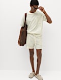 Cotton Rich Textured Striped T-Shirt