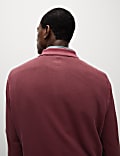 Polo 100 % coton textur&eacute; &agrave; manches longues