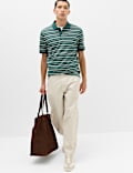Pure Cotton Yarn Dye Striped Polo Shirt