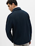 Pure Cotton Heavyweight Long Sleeve Polo Shirt