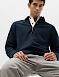 Pure Cotton Heavyweight Long Sleeve Polo Shirt