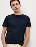 T-Shirt με κλειστή στρογγυλή λαιμόκοψη και στενή εφαρμογή από 100% βαμβάκι