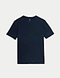 T-Shirt με κλειστή στρογγυλή λαιμόκοψη και στενή εφαρμογή από 100% βαμβάκι