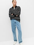 Pure Cotton Striped Long Sleeve Rugby Shirt