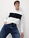 Cotton Rich Piqué Long Sleeve Polo Shirt