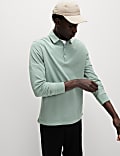 Pure Cotton Long Sleeve Polo Shirt