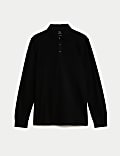 Pure Cotton Long Sleeve Polo Shirt