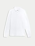 Pure Cotton Long Sleeve Polo Shirt