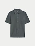 Relaxed Fit Pure Cotton Textured Polo Shirt