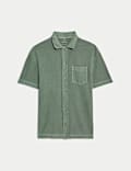 Relaxed Fit Pure Cotton Textured Polo Shirt