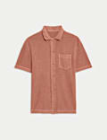 Relaxed Fit Pure Cotton Textured Polo Shirt